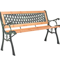 Gartenbank 116 cm Gusseisen und Massivholz Tanne
