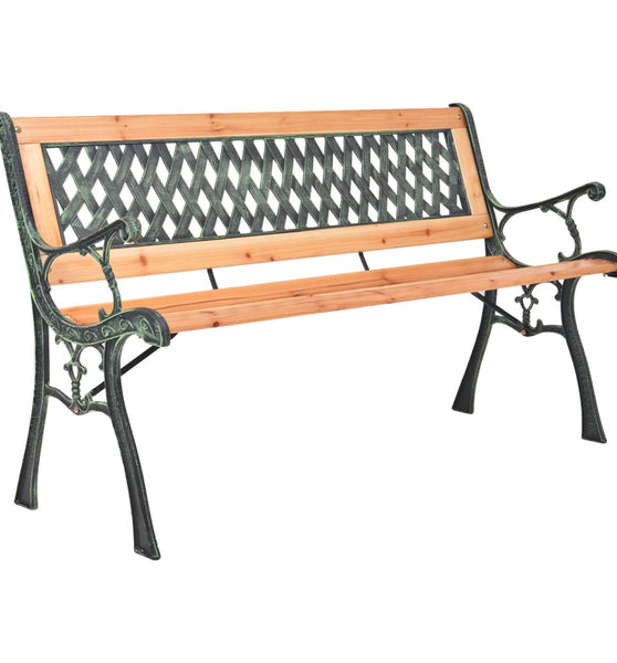 Gartenbank 116 cm Gusseisen und Massivholz Tanne
