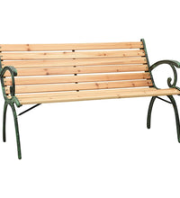 Gartenbank 116 cm Gusseisen und Massivholz Tanne