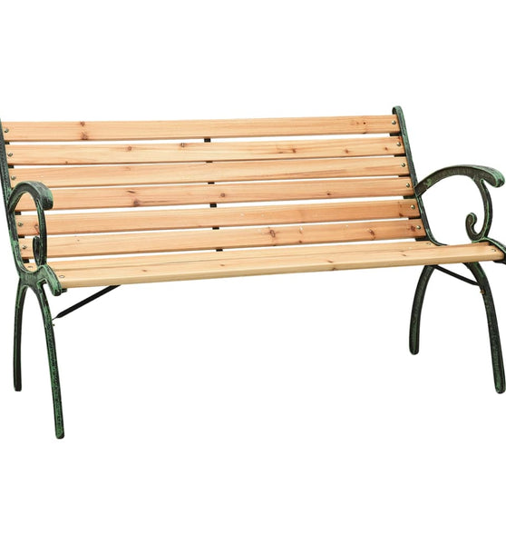 Gartenbank 116 cm Gusseisen und Massivholz Tanne