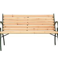 Gartenbank 116 cm Gusseisen und Massivholz Tanne