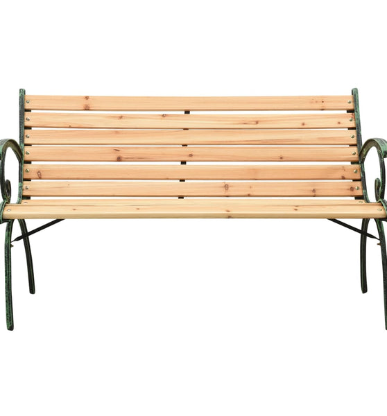 Gartenbank 116 cm Gusseisen und Massivholz Tanne