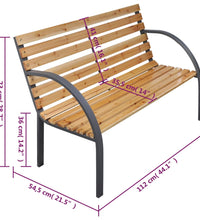 Gartenbank 112 cm Massivholz Tanne