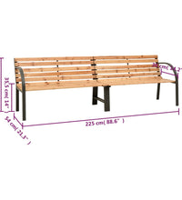Doppel-Gartenbank 225 cm Massivholz Tanne