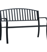 Gartenbank Schwarz 120 cm Stahl