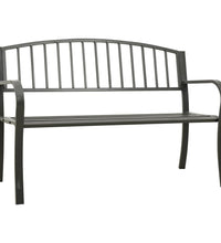 Gartenbank Grau 120 cm Stahl