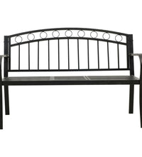 Gartenbank mit Tisch Schwarz 120 cm Stahl