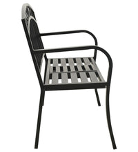 Gartenbank mit Tisch Schwarz 120 cm Stahl