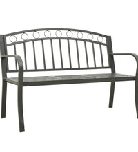 Gartenbank mit Tisch Grau 120 cm Stahl