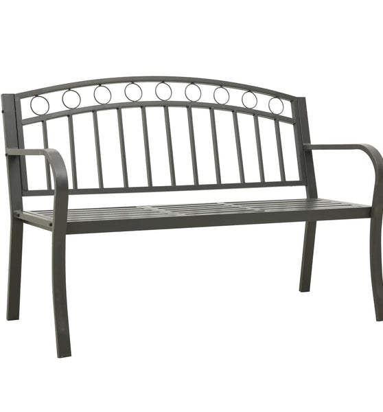 Gartenbank mit Tisch Grau 120 cm Stahl