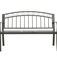 Gartenbank mit Tisch Grau 120 cm Stahl
