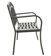 Gartenbank mit Tisch Grau 120 cm Stahl
