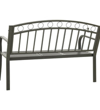 Gartenbank mit Tisch Grau 120 cm Stahl