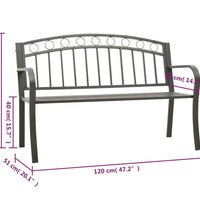 Gartenbank Grau 120 cm Stahl