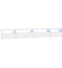TV-Schrank mit LED-Leuchten Hochglanz-Weiß 270x35x40 cm