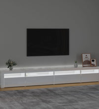 TV-Schrank mit LED-Leuchten Hochglanz-Weiß 270x35x40 cm