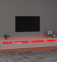 TV-Schrank mit LED-Leuchten Hochglanz-Weiß 270x35x40 cm