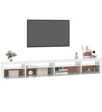 TV-Schrank mit LED-Leuchten Hochglanz-Weiß 270x35x40 cm