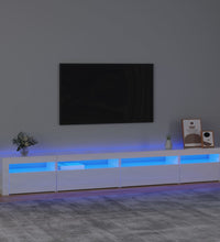 TV-Schrank mit LED-Leuchten Hochglanz-Weiß 270x35x40 cm
