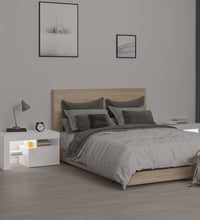Nachttische 2 Stk. mit LED-Leuchten Hochglanz-Weiß 70x36,5x40cm