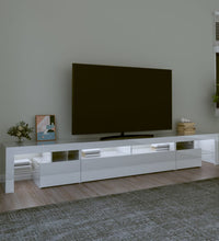 TV-Schrank mit LED-Leuchten Hochglanz-Weiß 260x36,5x40 cm