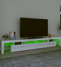 TV-Schrank mit LED-Leuchten Hochglanz-Weiß 260x36,5x40 cm