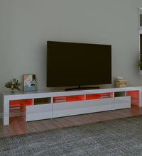 TV-Schrank mit LED-Leuchten Hochglanz-Weiß 260x36,5x40 cm