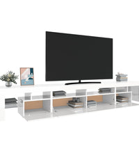 TV-Schrank mit LED-Leuchten Hochglanz-Weiß 260x36,5x40 cm