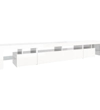 TV-Schrank mit LED-Leuchten Hochglanz-Weiß 260x36,5x40 cm