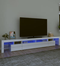 TV-Schrank mit LED-Leuchten Hochglanz-Weiß 260x36,5x40 cm