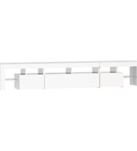 TV-Schrank mit LED-Leuchten Hochglanz-Weiß 230x36,5x40 cm