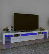TV-Schrank mit LED-Leuchten Hochglanz-Weiß 230x36,5x40 cm