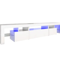 TV-Schrank mit LED-Leuchten Hochglanz-Weiß 215x36,5x40 cm
