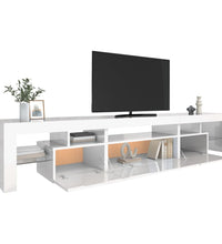 TV-Schrank mit LED-Leuchten Hochglanz-Weiß 215x36,5x40 cm