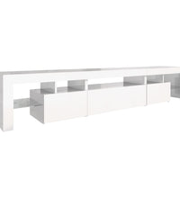 TV-Schrank mit LED-Leuchten Hochglanz-Weiß 215x36,5x40 cm