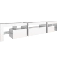 TV-Schrank mit LED-Leuchten Hochglanz-Weiß 215x36,5x40 cm