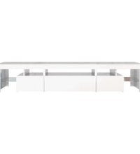 TV-Schrank mit LED-Leuchten Hochglanz-Weiß 215x36,5x40 cm