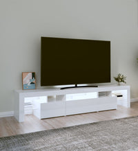 TV-Schrank mit LED-Leuchten Hochglanz-Weiß 200x36,5x40 cm