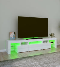 TV-Schrank mit LED-Leuchten Hochglanz-Weiß 200x36,5x40 cm