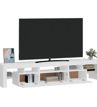 TV-Schrank mit LED-Leuchten Hochglanz-Weiß 200x36,5x40 cm