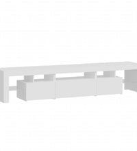 TV-Schrank mit LED-Leuchten Hochglanz-Weiß 200x36,5x40 cm