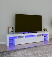 TV-Schrank mit LED-Leuchten Hochglanz-Weiß 200x36,5x40 cm