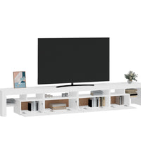 TV-Schrank mit LED-Leuchten Hochglanz-Weiß 260x36,5x40 cm