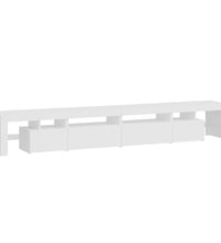 TV-Schrank mit LED-Leuchten Hochglanz-Weiß 260x36,5x40 cm