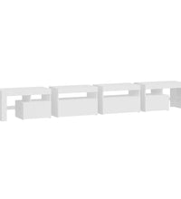TV-Schrank mit LED-Leuchten Hochglanz-Weiß 260x36,5x40 cm