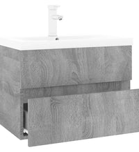 Waschbeckenschrank mit Einbaubecken Grau Sonoma Holzwerkstoff