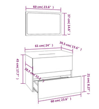 Badmöbel-Set Braun Eichen-Optik Holzwerkstoff