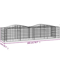 Gabionen-Hochbeet mit Hochbogen 200x50x50 cm Verzinktes Eisen