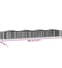 Gabionen-Hochbeet mit Hochbogen 400x50x50 cm Verzinktes Eisen