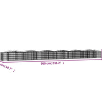 Gabionen-Hochbeet mit Hochbogen 600x50x50 cm Verzinktes Eisen
